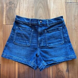 Madewell Emmett shorts Dark Blue High-Rise Patch Pocket 27